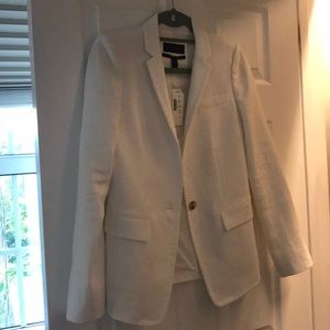 Jcrew White Linen Blazer